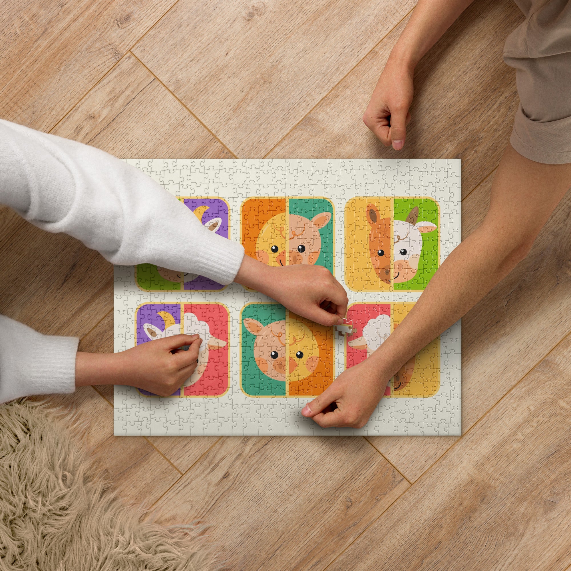 Fun Animal Face Match Jigsaw Puzzle image 1