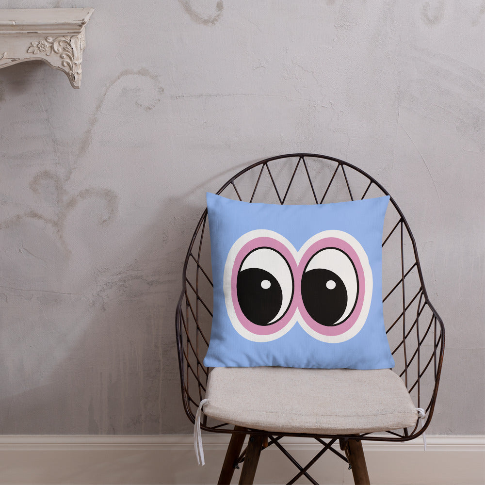 Blue Cute Eyes Pillow - 18×18 image