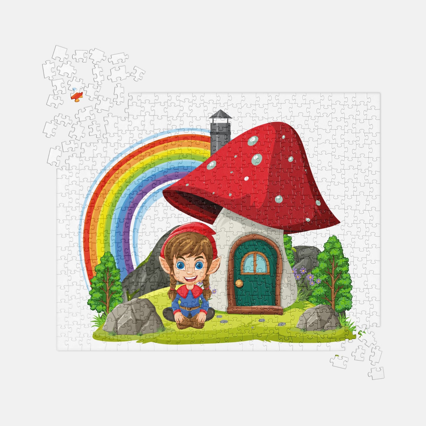 Gnome Girl and Rainbow Jigsaw Puzzle image 0