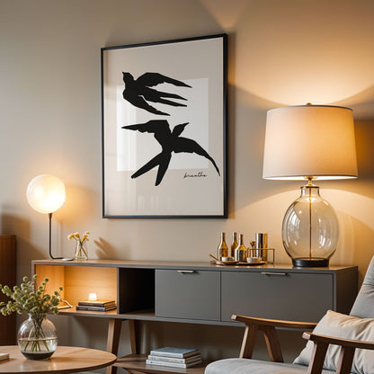 Harmony Black and White Bird Wall Art