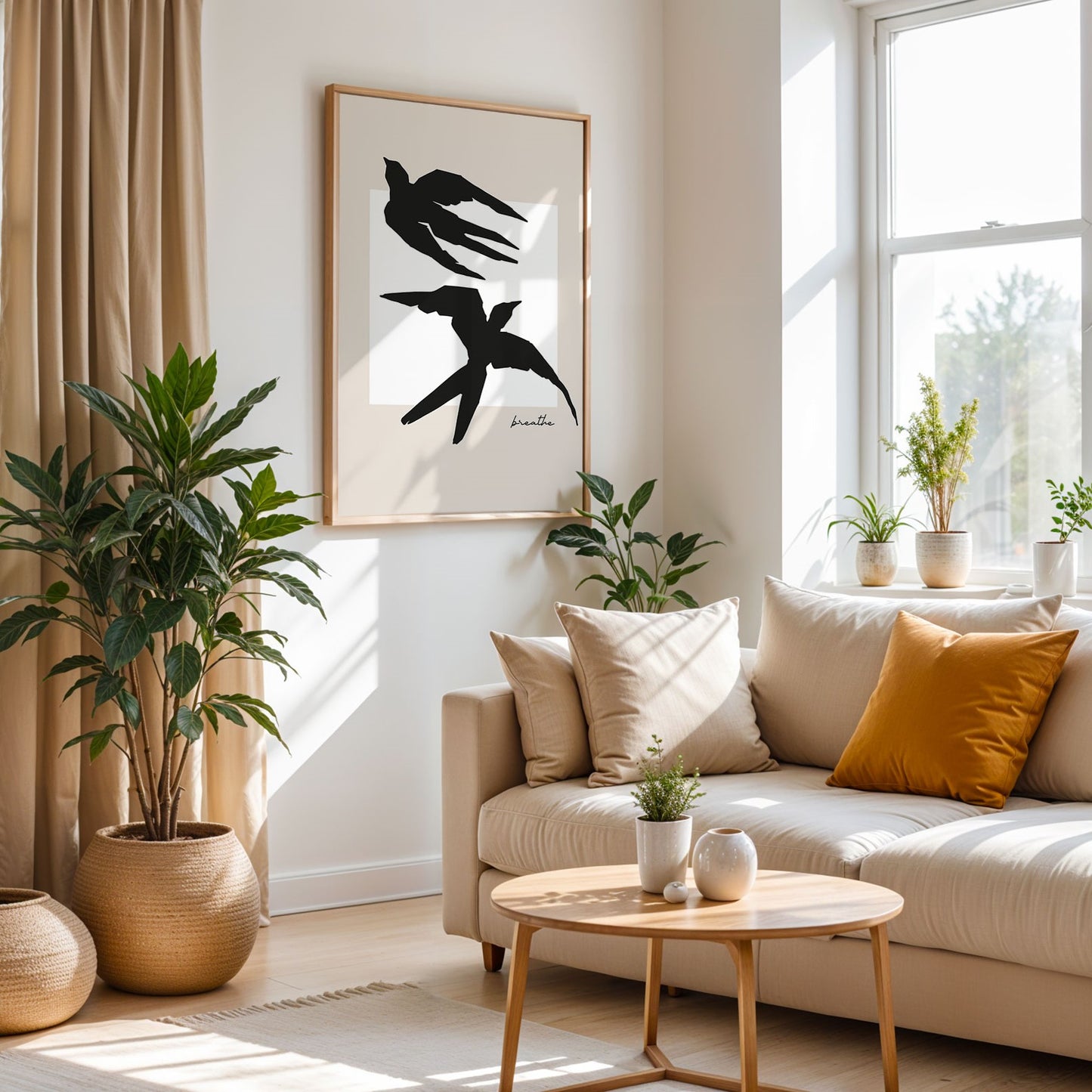 Harmony Black and White Bird Wall Art