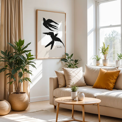 Harmony Black and White Bird Wall Art