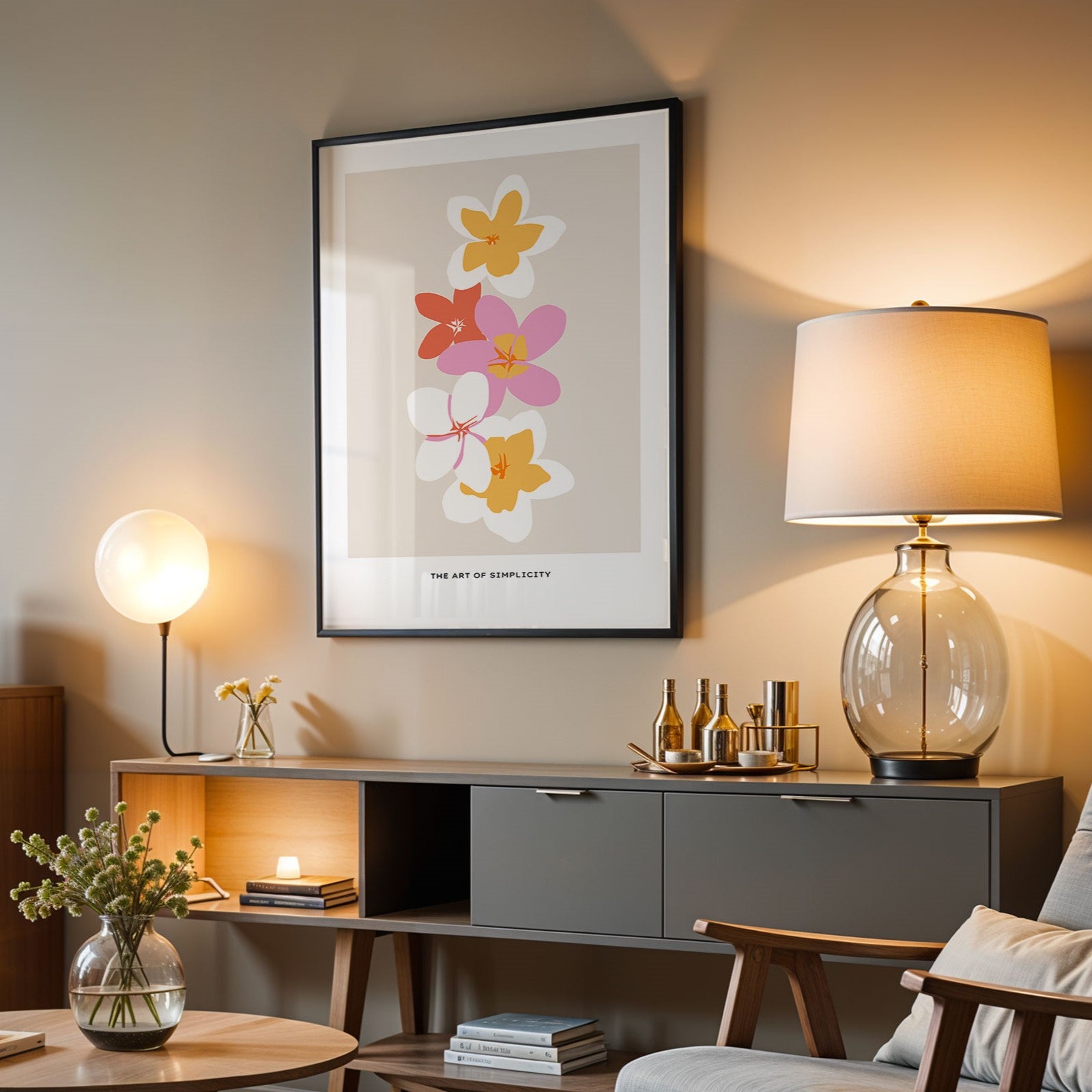 Minimalist Floral Wall Art Poster – Modern Tropical Design