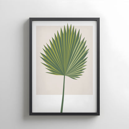 Minimalist Green Palm Leaf Wall Art