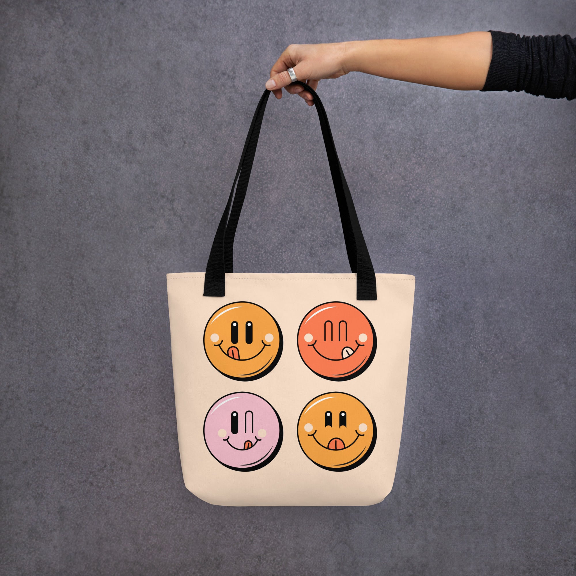 Colorful Retro Emoji Tote Bag image 4