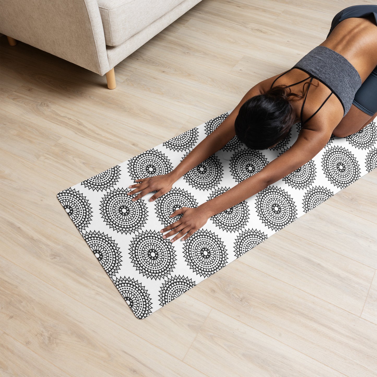 Artistic Mandala Yoga Mat Non-Slip and Cushioned image 5