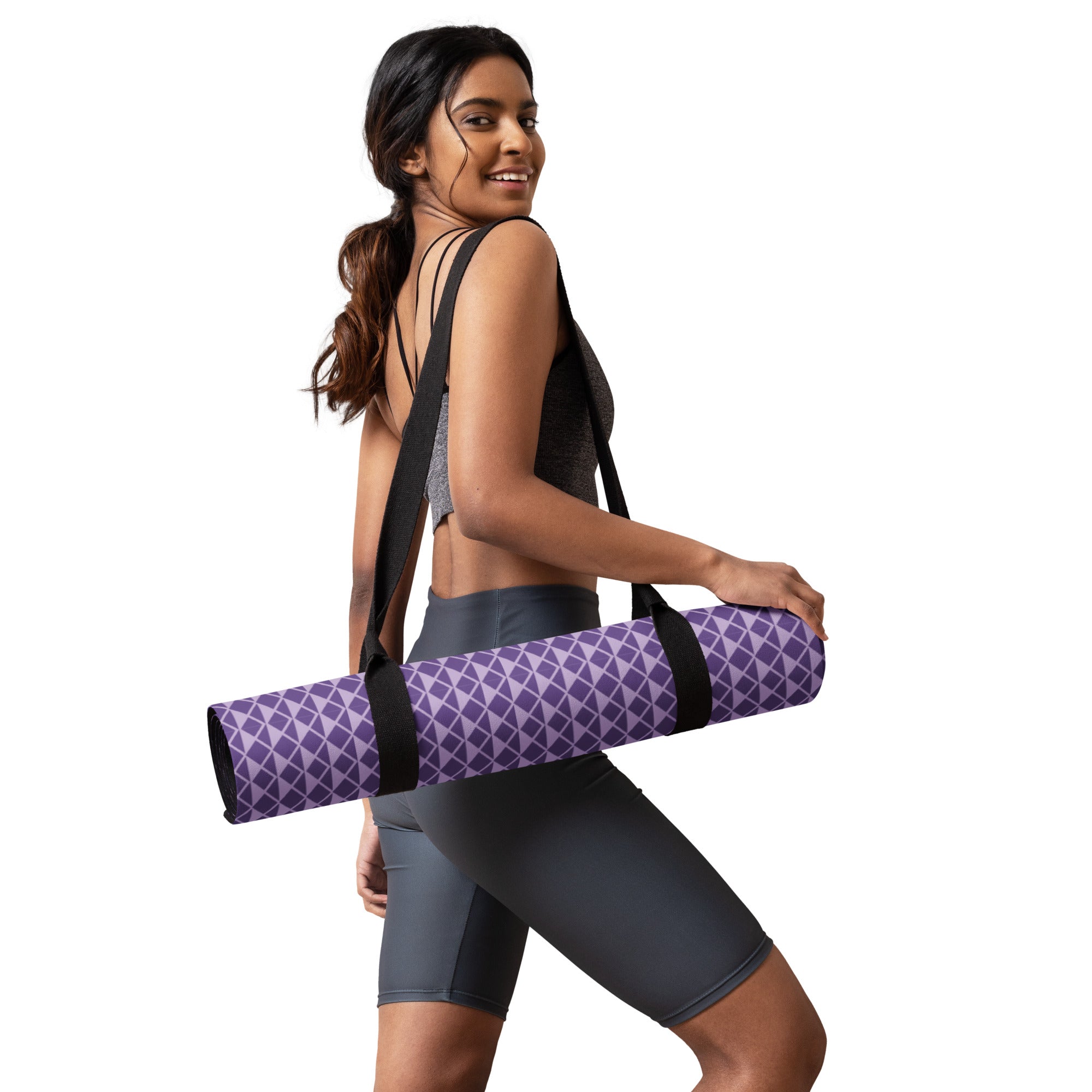 Textured Purple Yoga Mat Non-Slip and Cushioned image 4