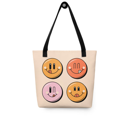Colorful Retro Emoji Tote Bag image 2