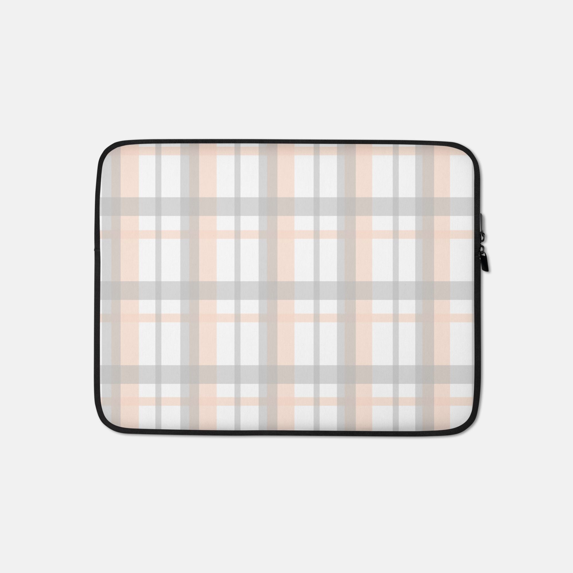 Coral Plaid Laptop Sleeve image 0