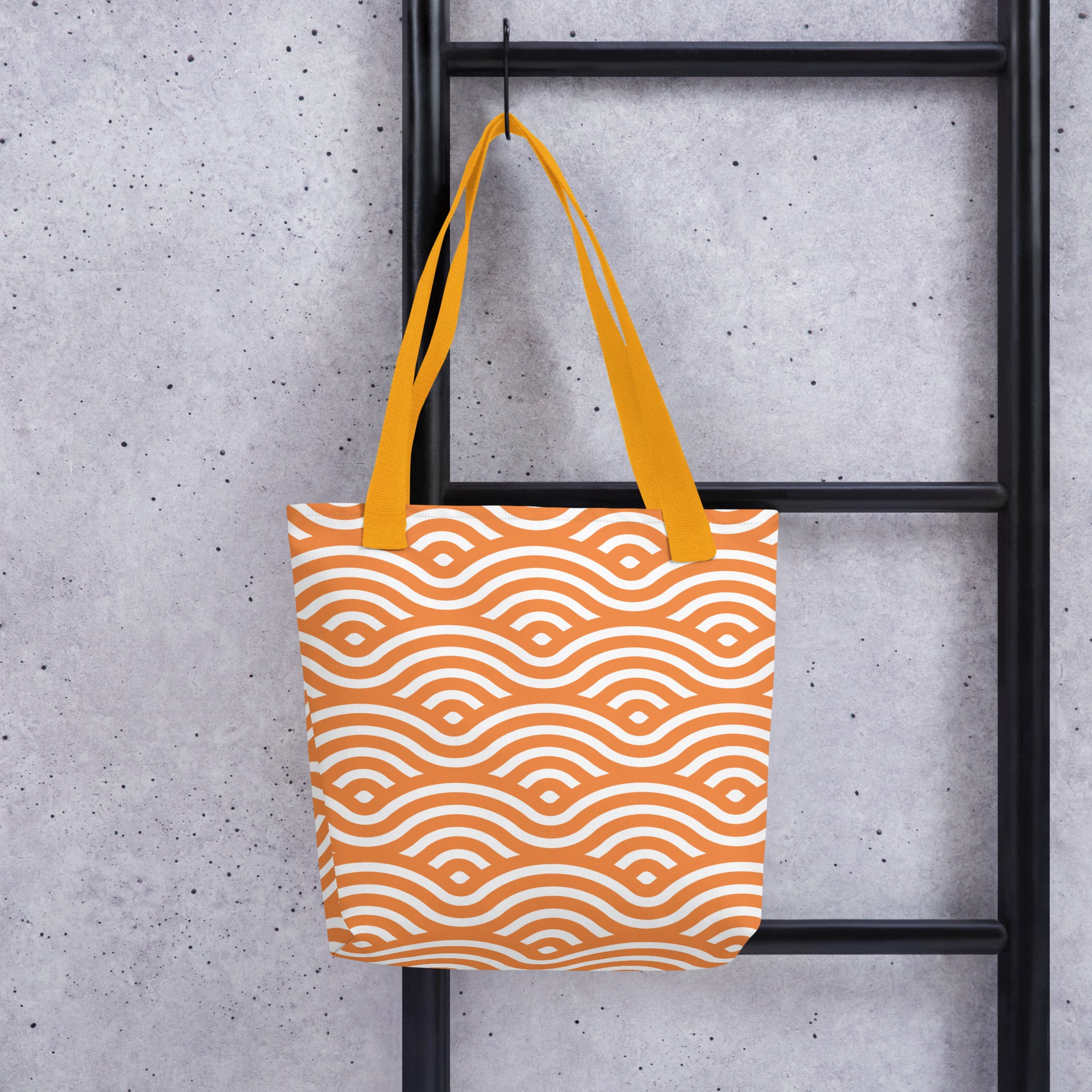 Orange Wave Beach Tote Bag image 1