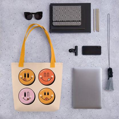 Colorful Retro Emoji Tote Bag image 5