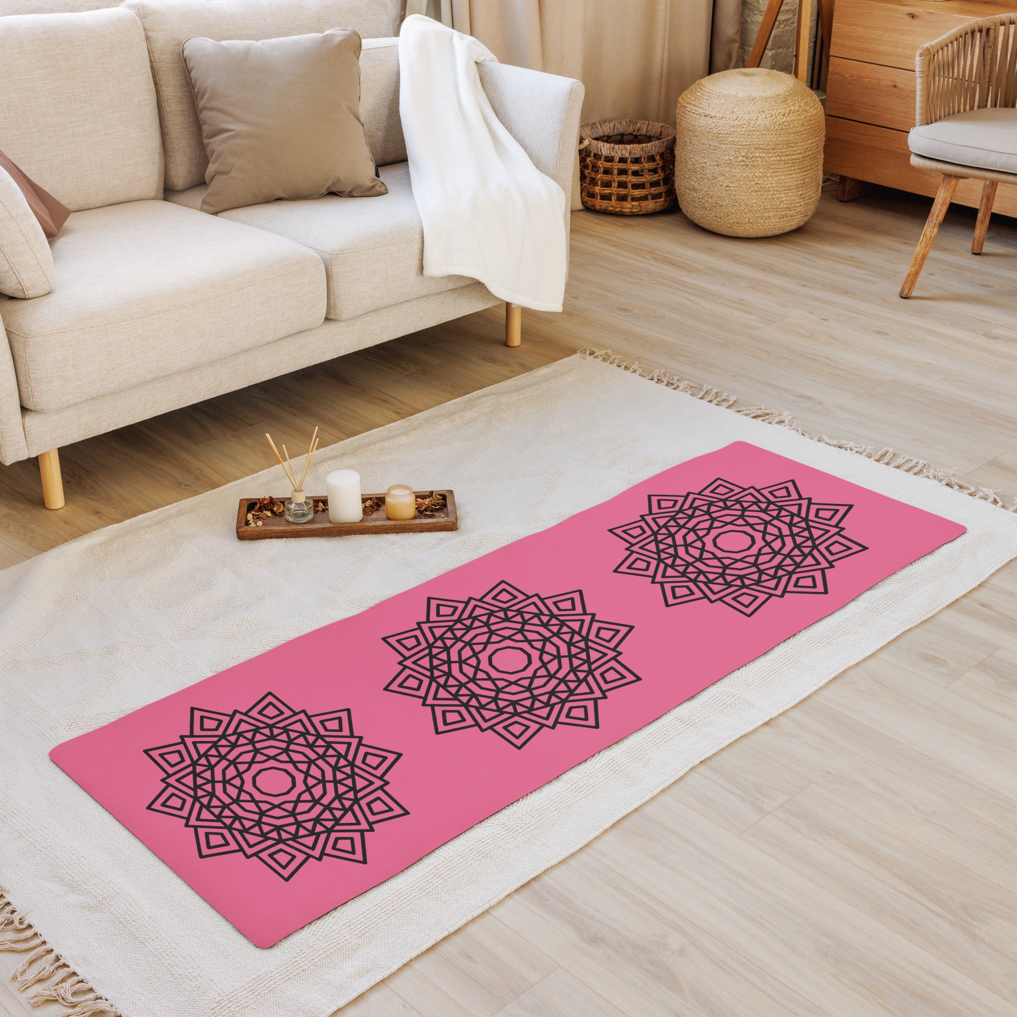 Pink Mandala Power Yoga Mat Comfort &amp; Style image 1