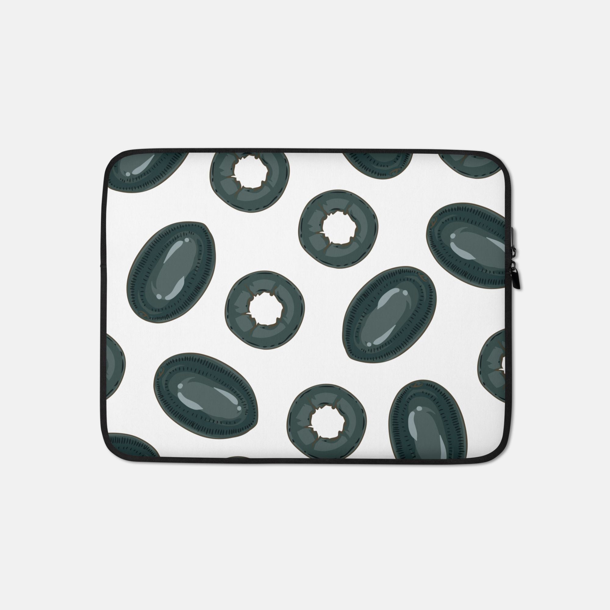 Black Olive Print Laptop Sleeve image 0
