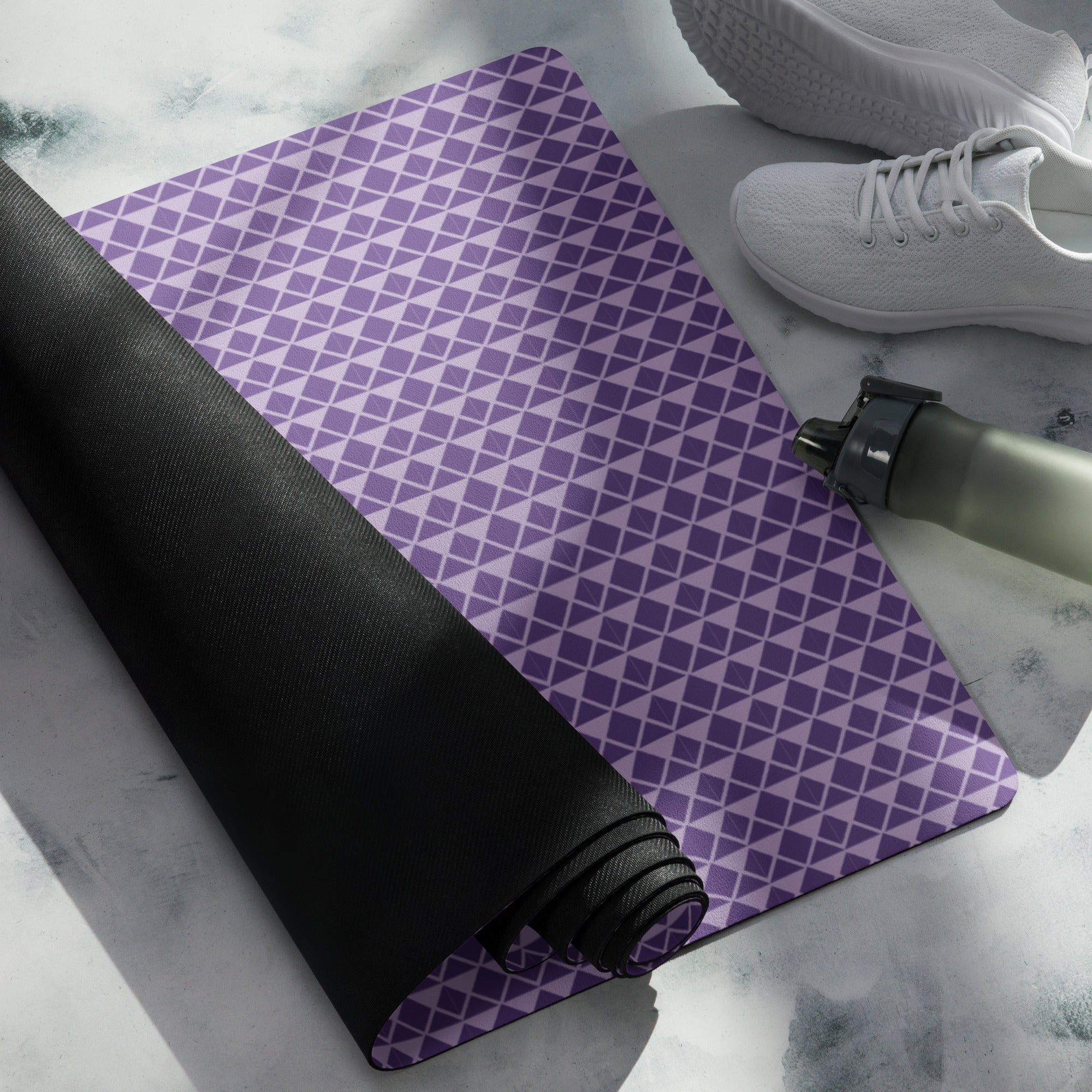Textured Purple Yoga Mat Non-Slip and Cushioned image 2