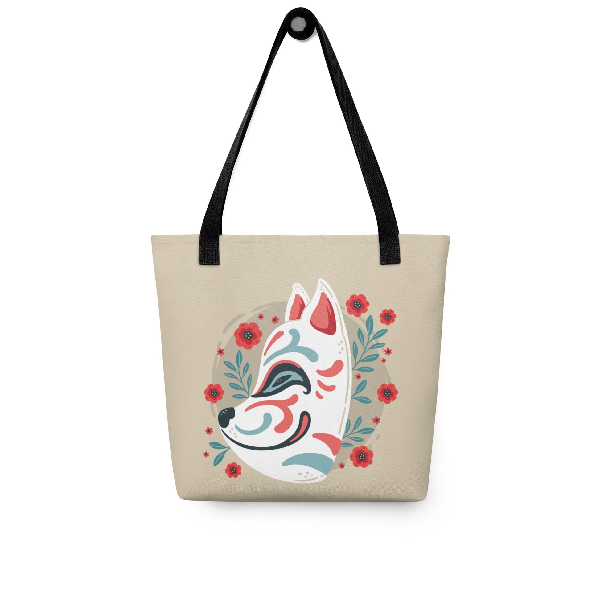 Japanese Kitsune Floral Tote Bag image 3