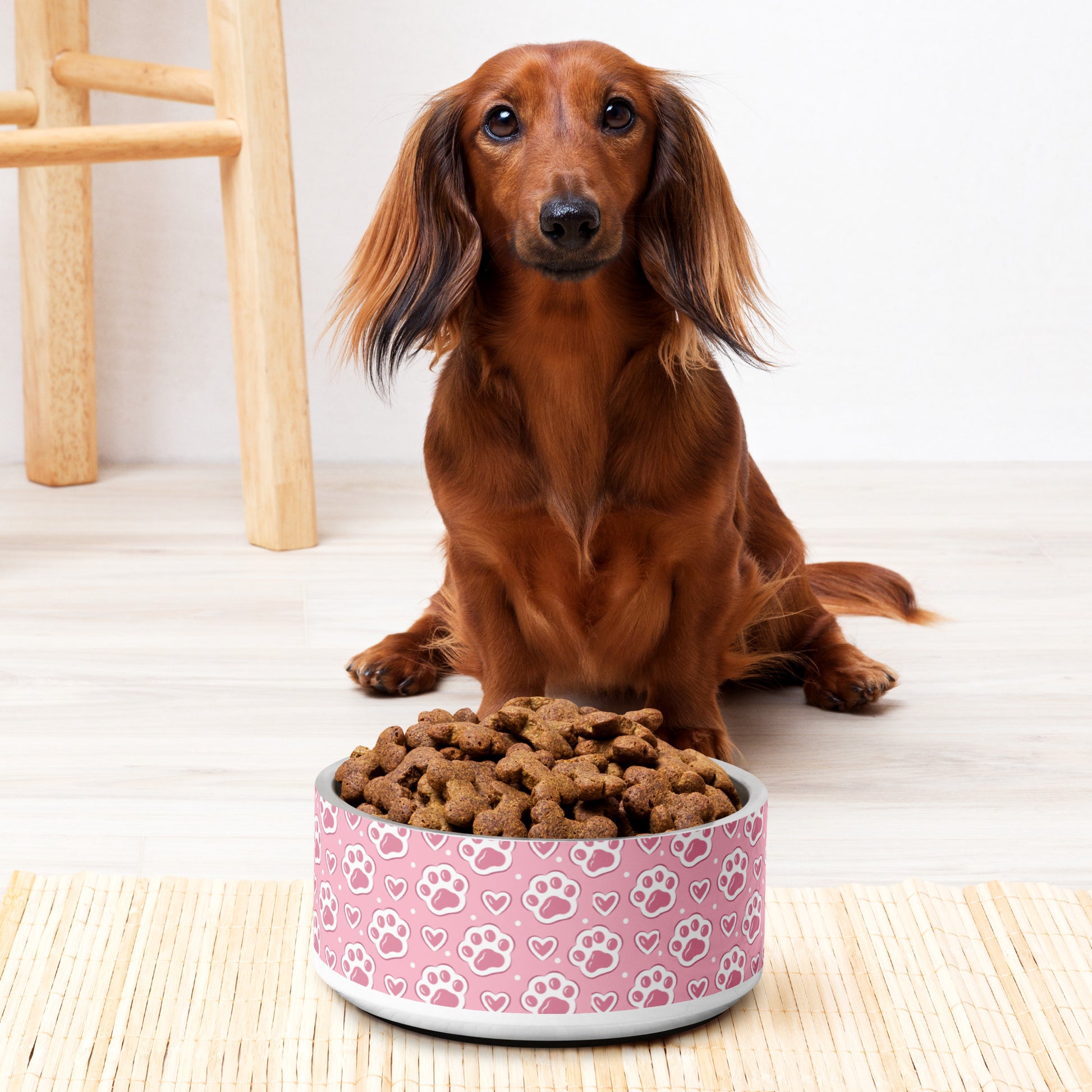 Pink Paws and Hearts Pet Bowl image 4