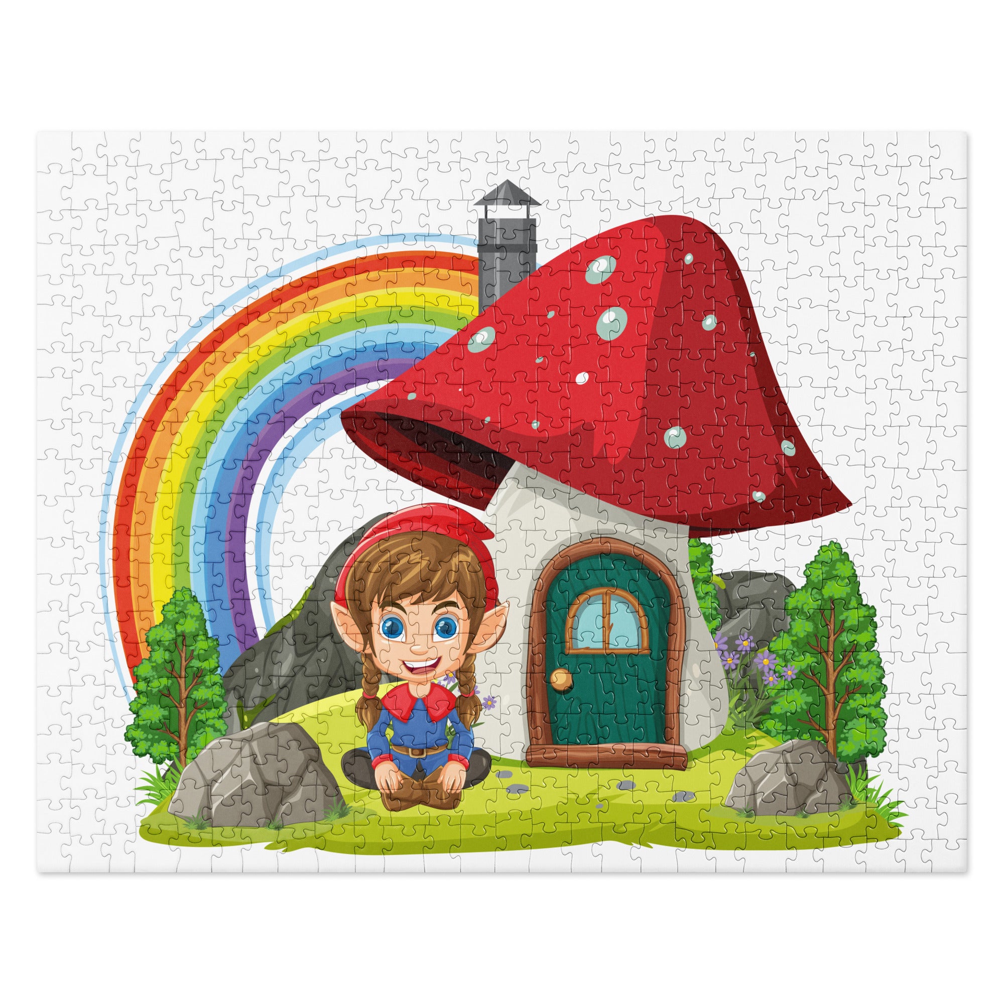 Gnome Girl and Rainbow Jigsaw Puzzle image 2