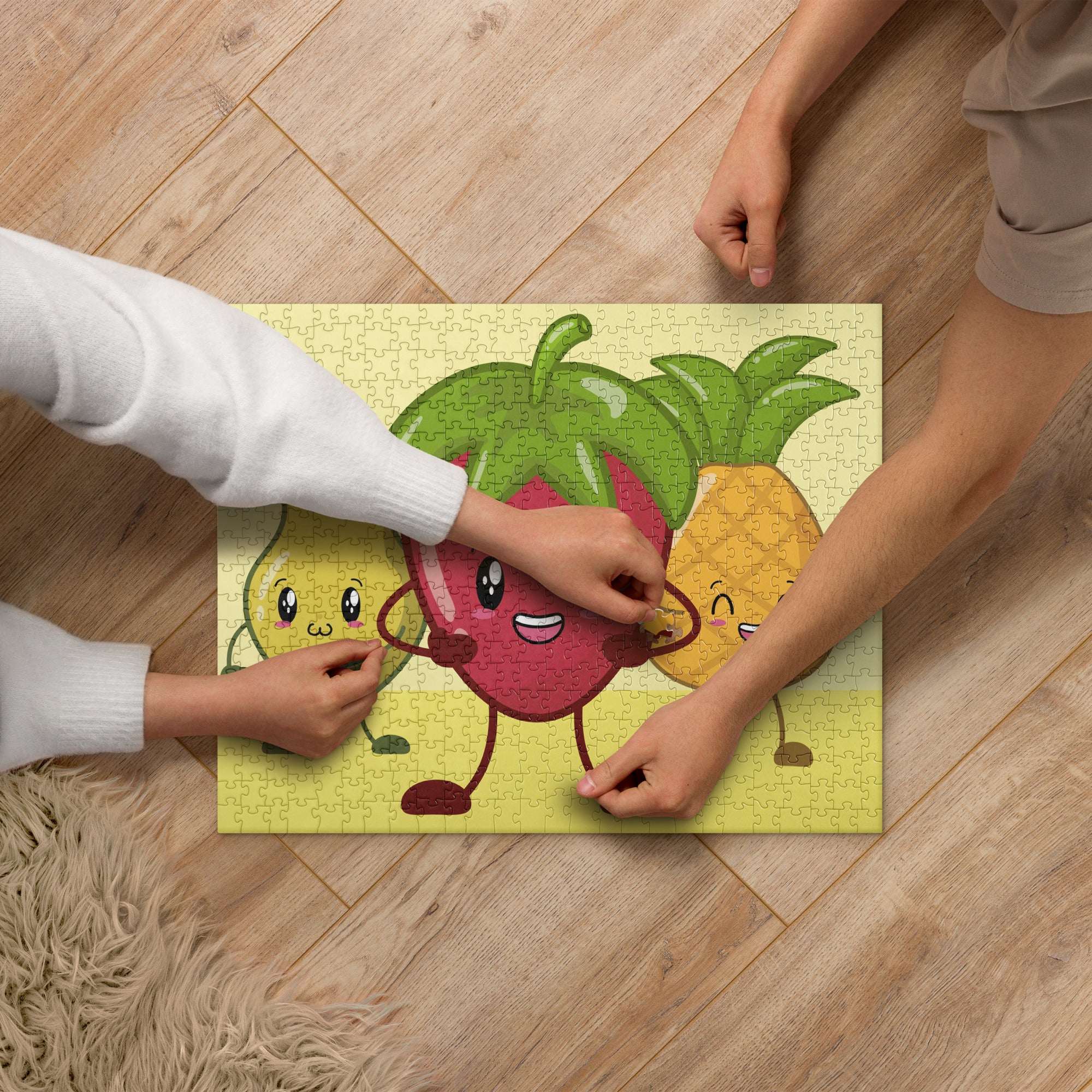 Cheerful Fruity Friends Jigsaw Puzzle image 1