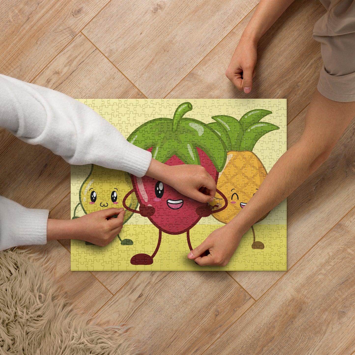 Cheerful Fruity Friends Jigsaw Puzzle image 1
