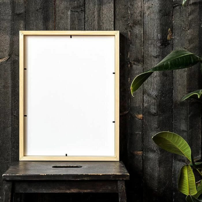 Botanical Art Framed Print Black Beige Leaf