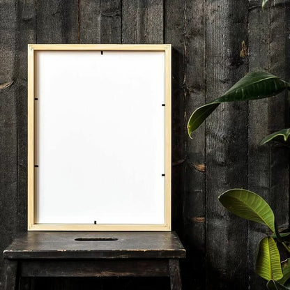 Botanical Art Framed Print Black Beige Leaf