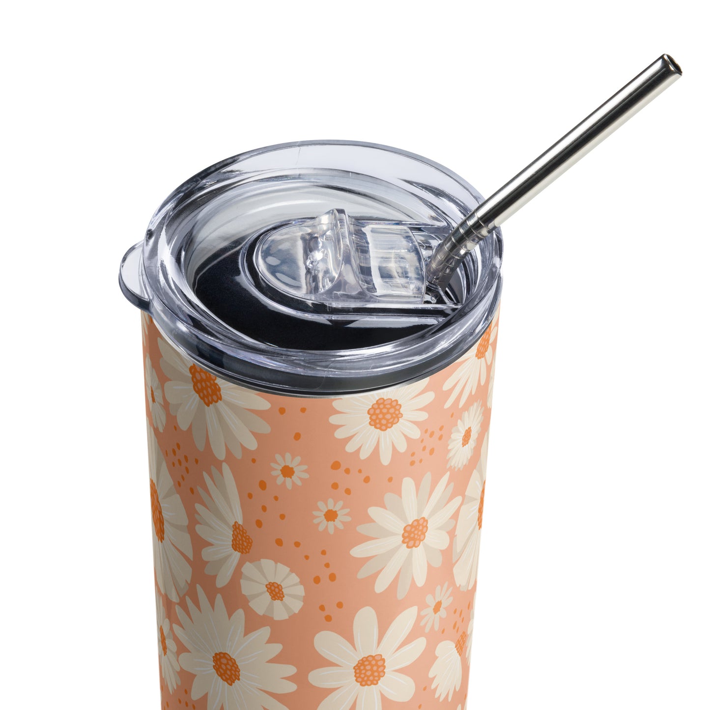 White Daisy Peach Tumbler image 5