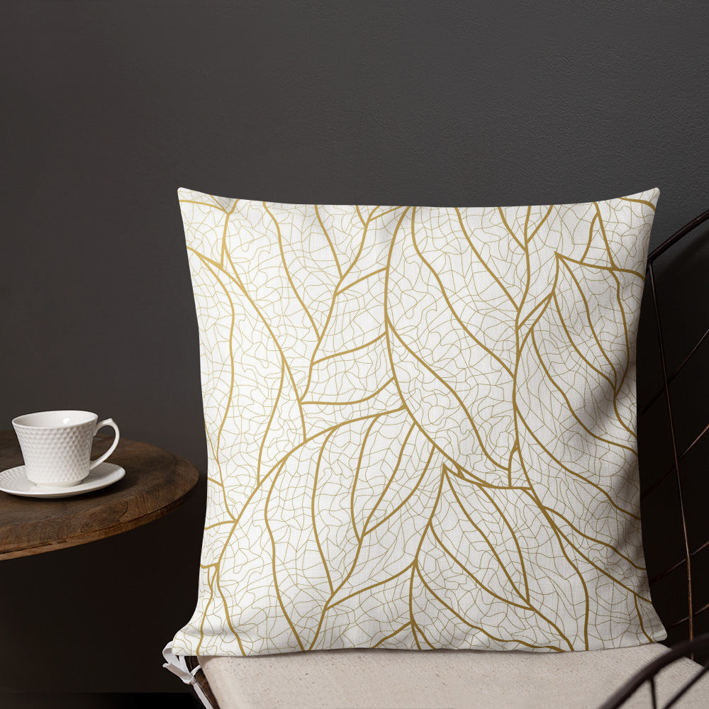 Premium Golden Leaf Pillow - 18×18 image