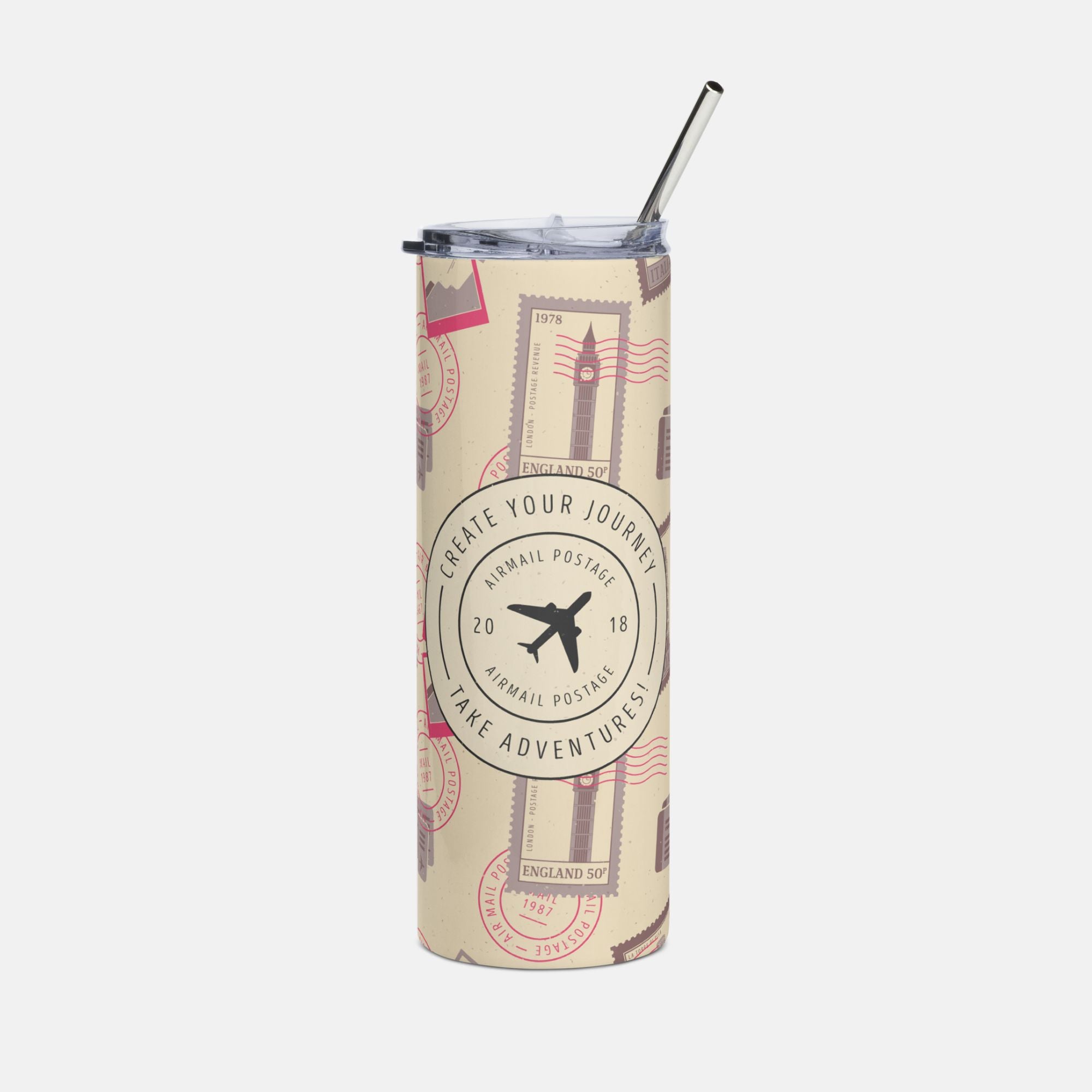 Postage Stamp Design Tumbler image 0