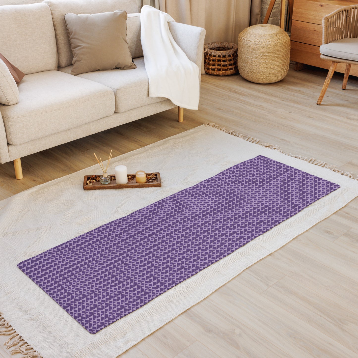 Textured Purple Yoga Mat Non-Slip and Cushioned image 1