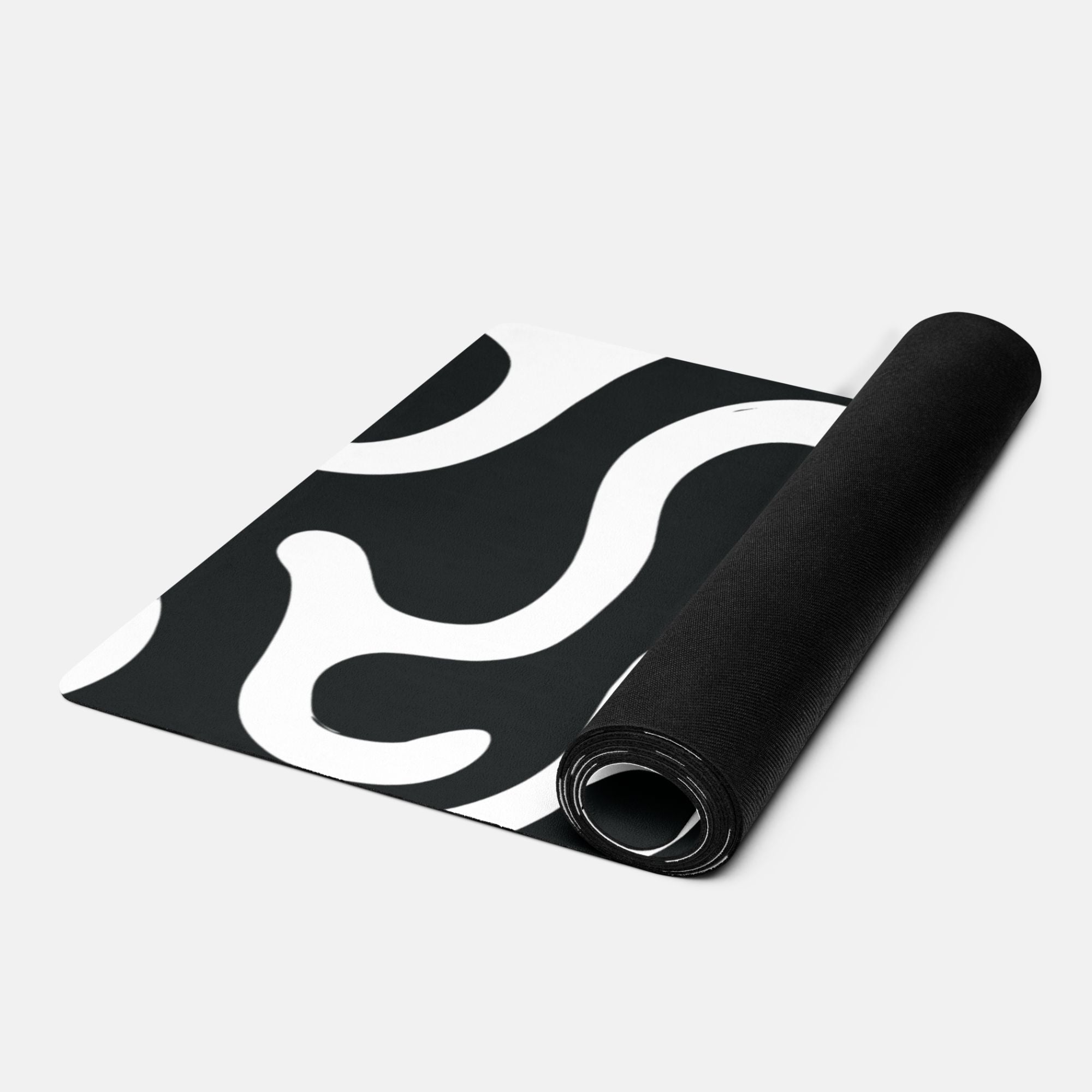 Black and White Lines Yoga Mat Stylish and Functional Comfort image 0