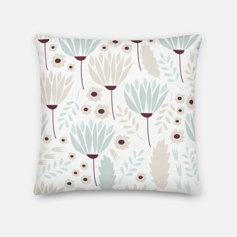 Flower and Leaf Pattern Pillow