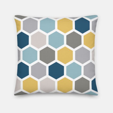 Colorful Hex Print Pillow