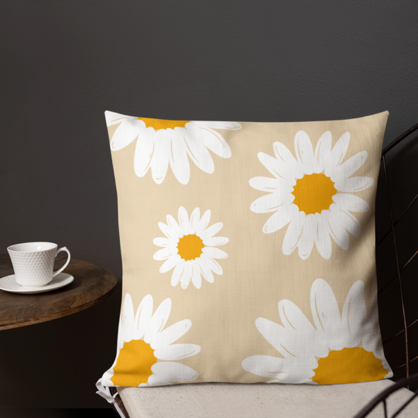 Yellow Daisy Floral Pillow