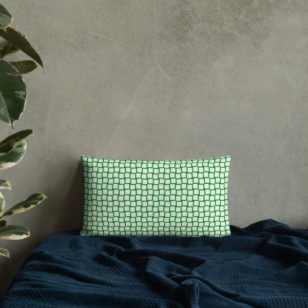 Green Checkered Texture Pillow