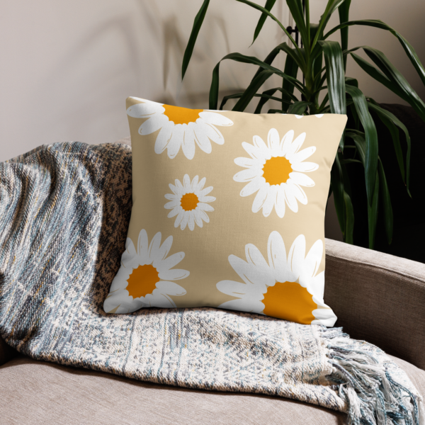 Yellow Daisy Floral Pillow