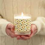 Sunflower Daisy Bloom Glass Jar Candle