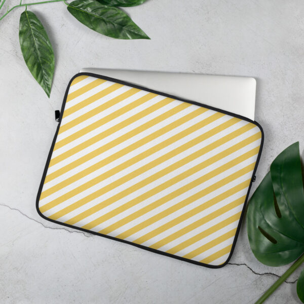 Yellow White Striped Laptop Sleeve