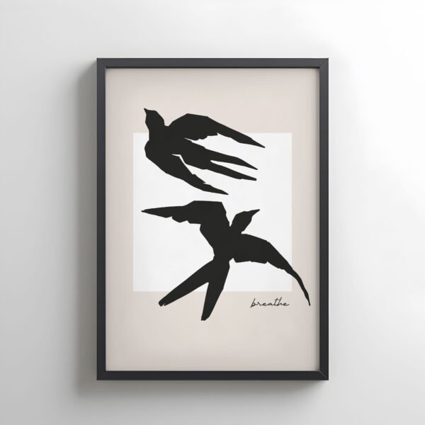 Harmony Black and White Bird Wall Art
