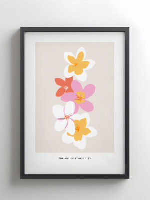 Minimalist Floral Wall Art Poster – Modern Tropical Design