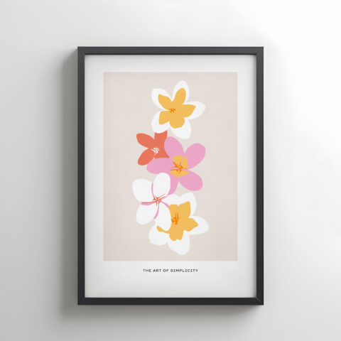 Minimalist Floral Wall Art Poster – Modern Tropical Design