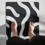 Black and White Lines Yoga Mat Stylish and Functional Comfort