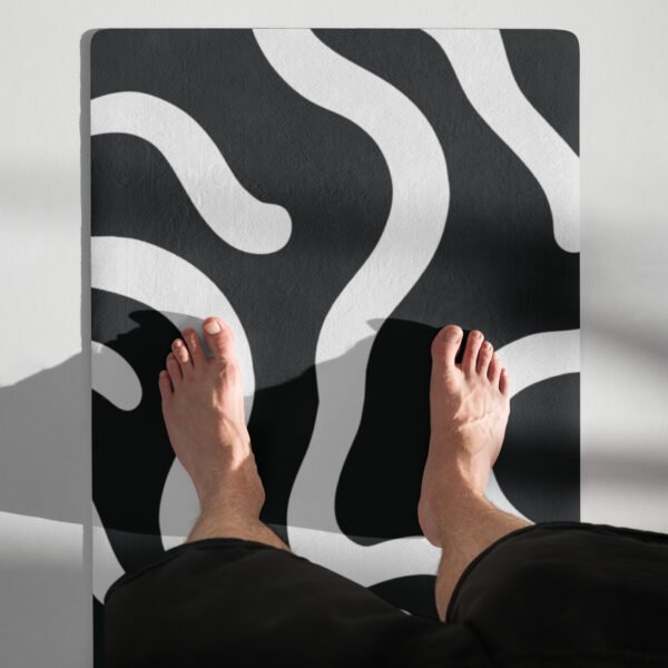 Black and White Lines Yoga Mat Stylish and Functional Comfort