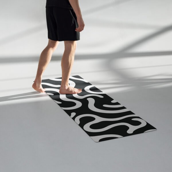 Black and White Lines Yoga Mat Stylish and Functional Comfort