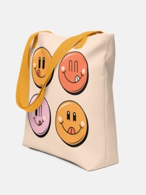 Colorful Retro Emoji Tote Bag