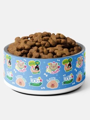 Cute Cat and Dog Meow Woof Pet Bowl