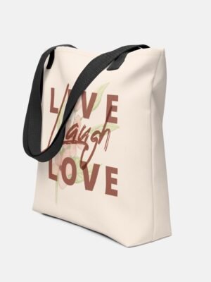 Floral Live Laugh Love Tote Bag