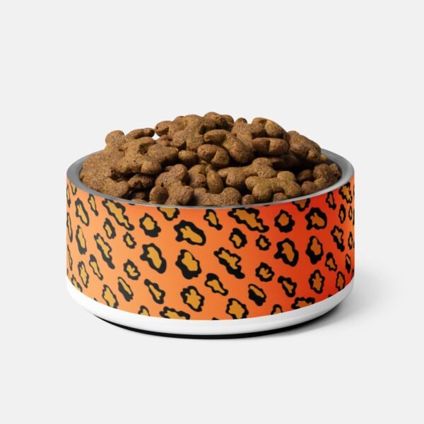 Orange Cheetah Print Pet Bowl