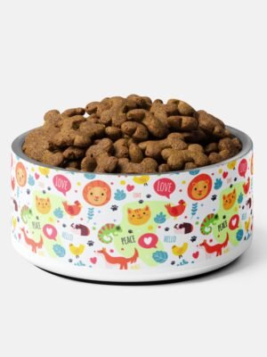 Peace and Love Animals Pet Bowl