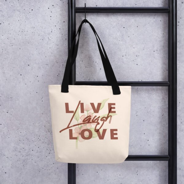 Floral Live Laugh Love Tote Bag