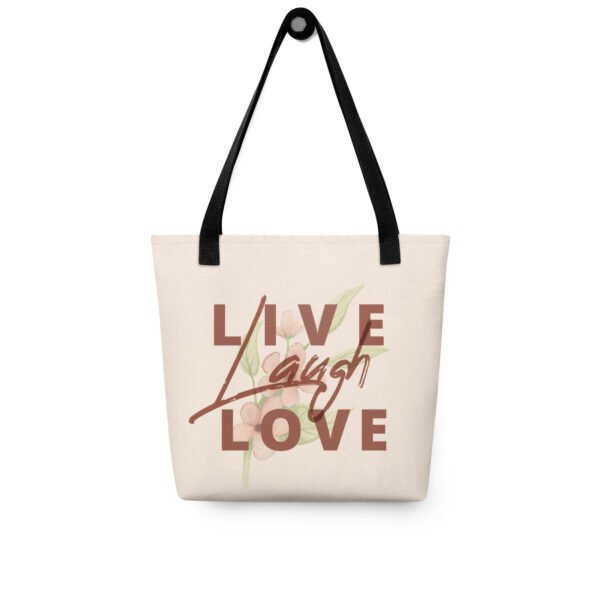 Floral Live Laugh Love Tote Bag